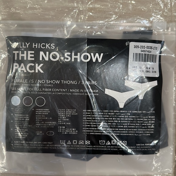 NWT Gilly Hicks No Show Thong 3 Pack - Picture 2 of 3